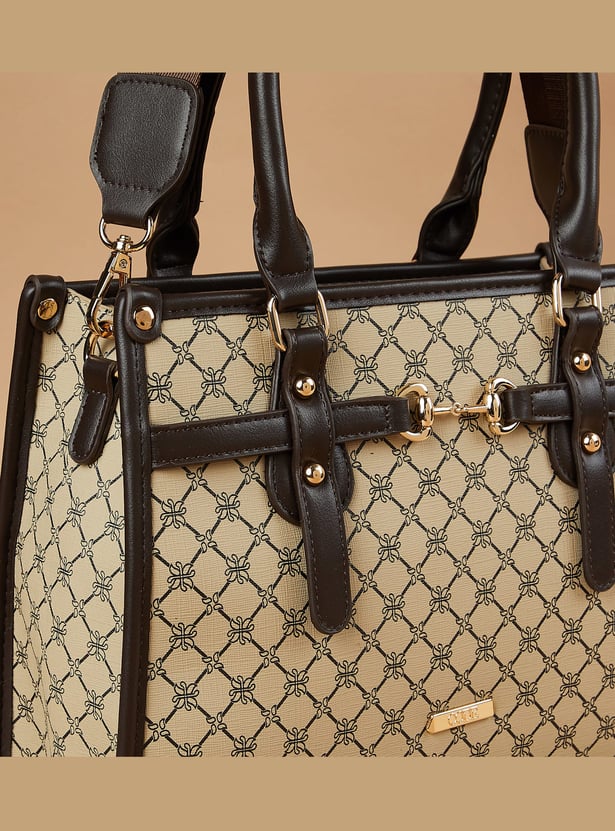 CODE Geometric Print Handheld Bag