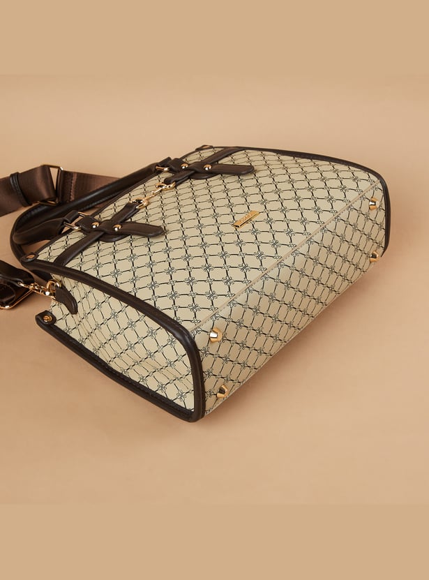 CODE Geometric Print Handheld Bag