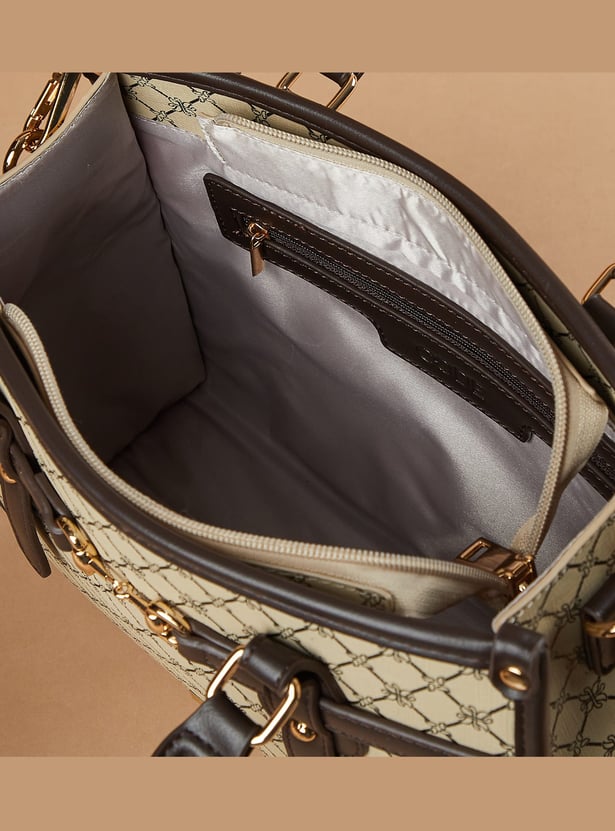 CODE Geometric Print Handheld Bag