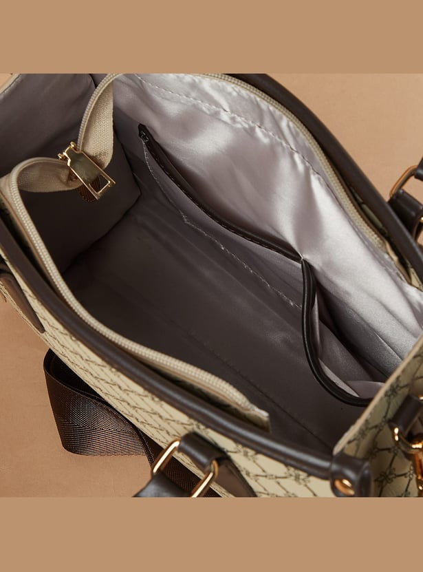 CODE Geometric Print Handheld Bag