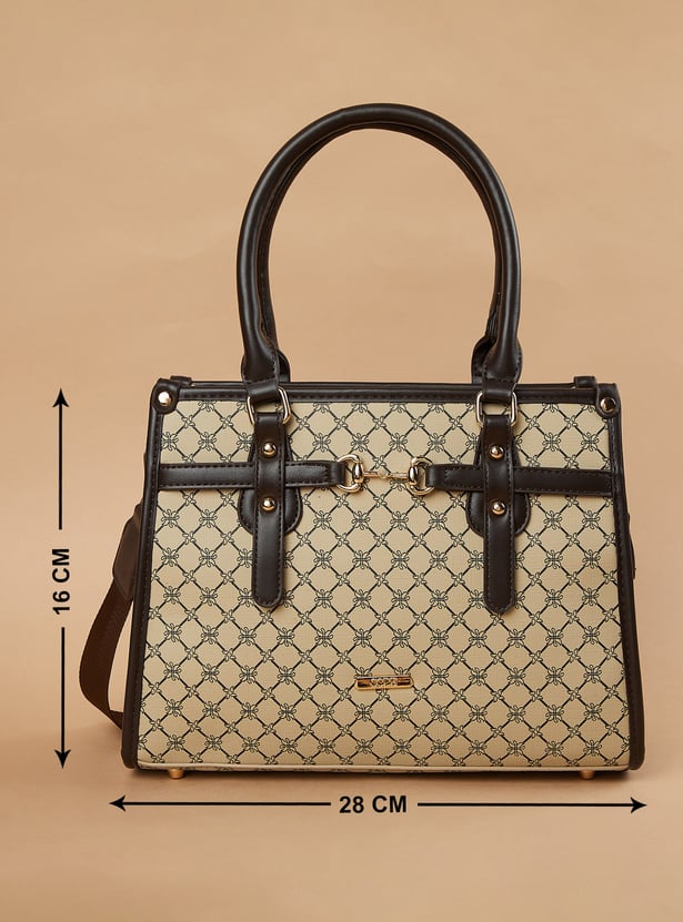 CODE Geometric Print Handheld Bag