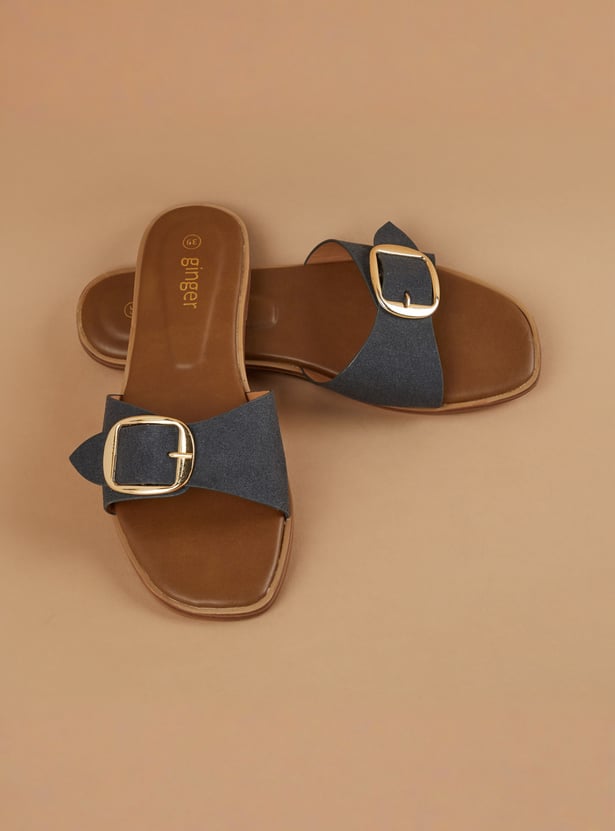 GINGER Buckle Accent Flats