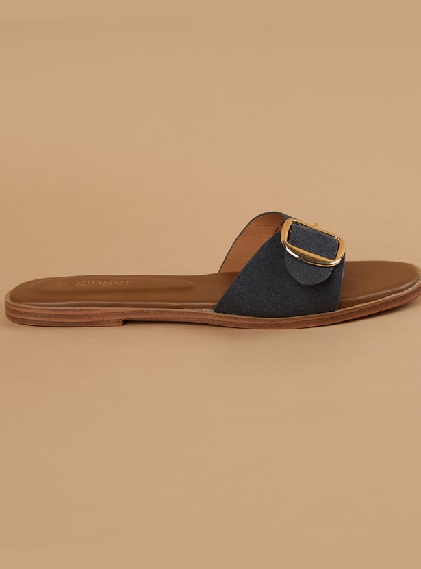 GINGER Buckle Accent Flats
