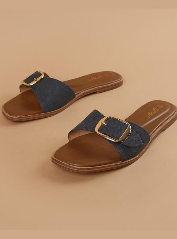 GINGER Buckle Accent Flats
