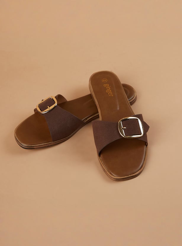 GINGER Buckle Accent Flats