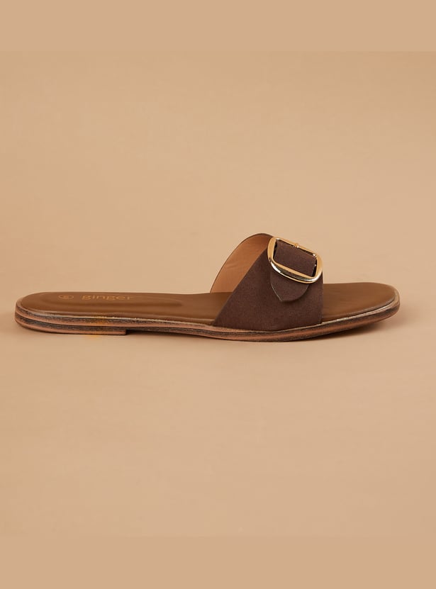 GINGER Buckle Accent Flats