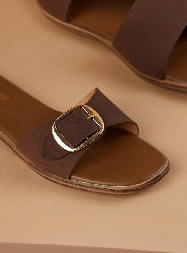 GINGER Buckle Accent Flats
