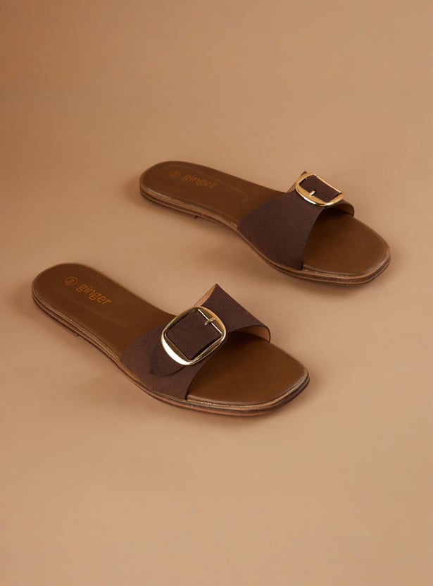 GINGER Buckle Accent Flats