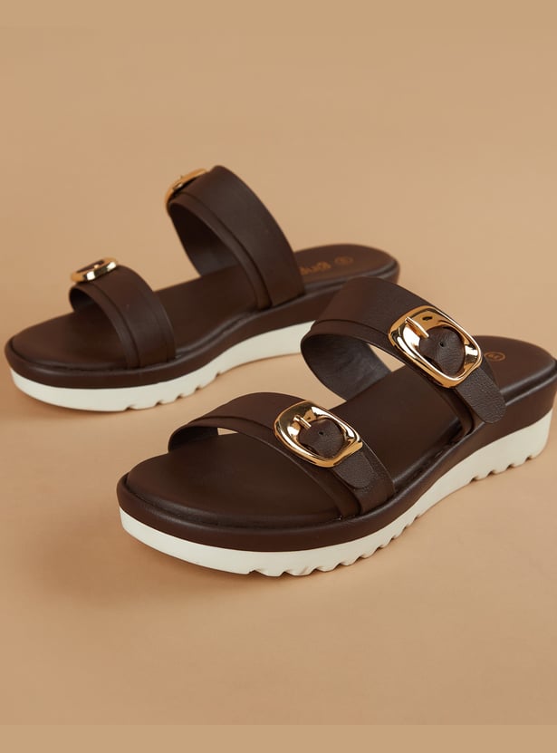 GINGER Buckle Accent Flatforms