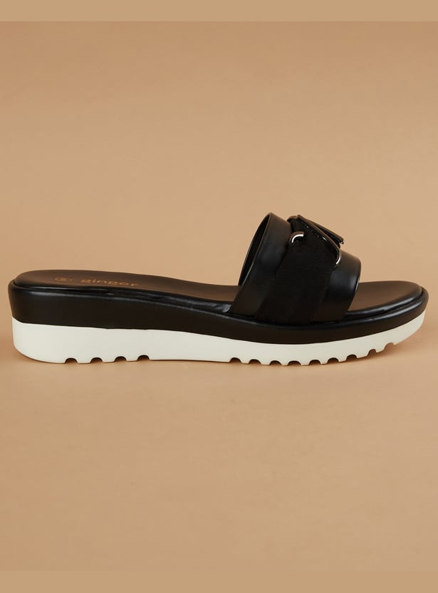 GINGER Metal Accent Platforms Sandals