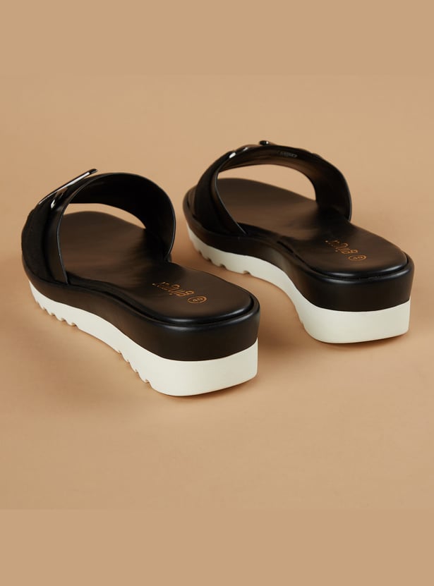 GINGER Metal Accent Platforms Sandals
