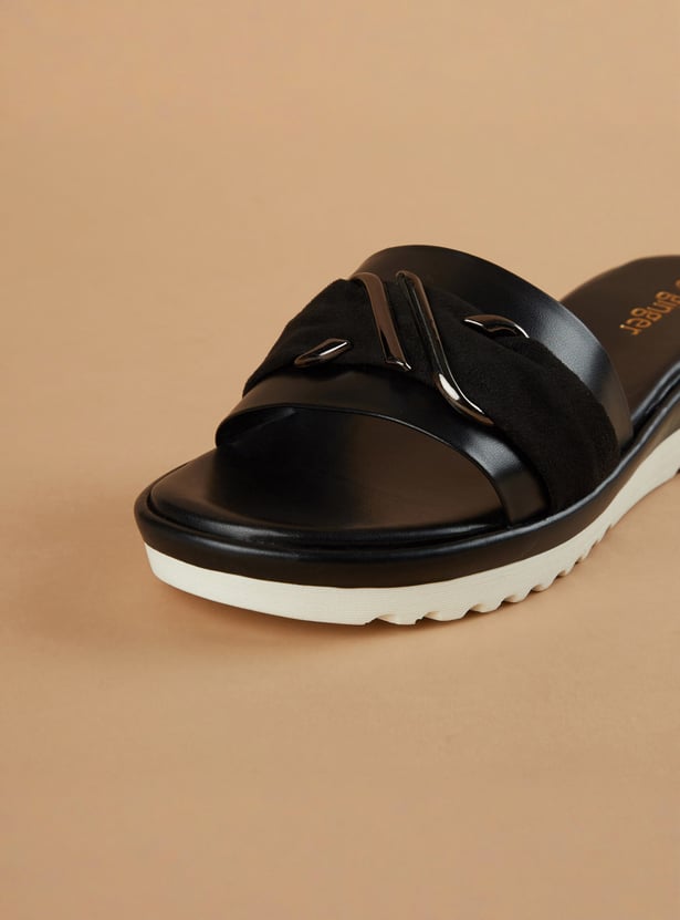 GINGER Metal Accent Platforms Sandals