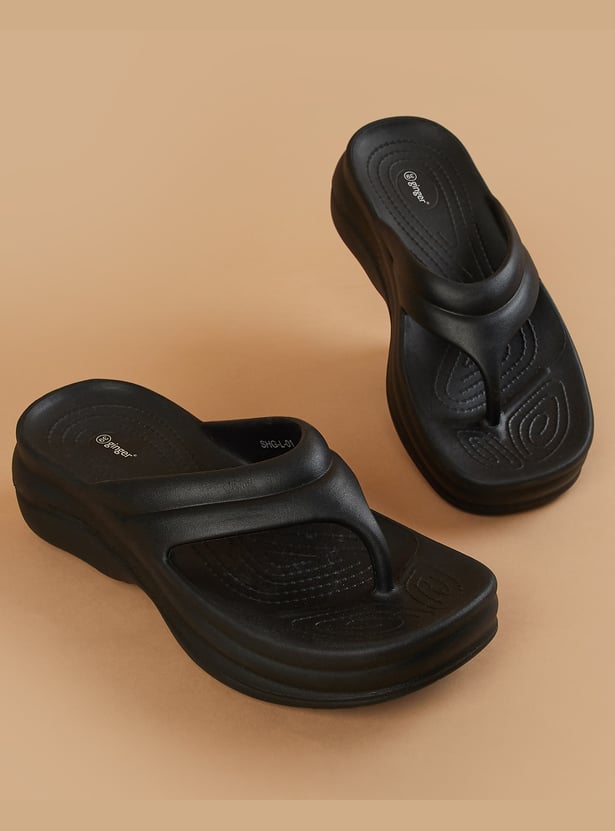GINGER Textured Platform Flip-Flops