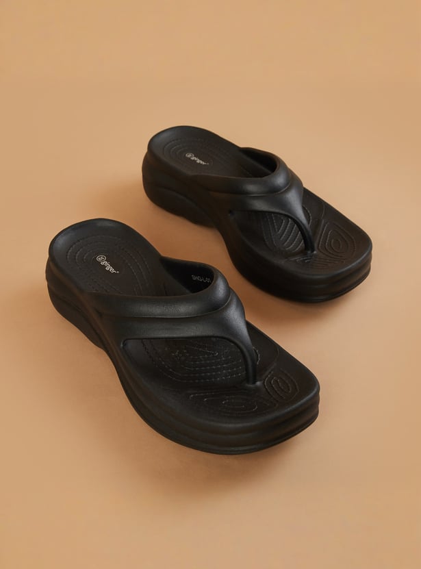 GINGER Textured Platform Flip-Flops
