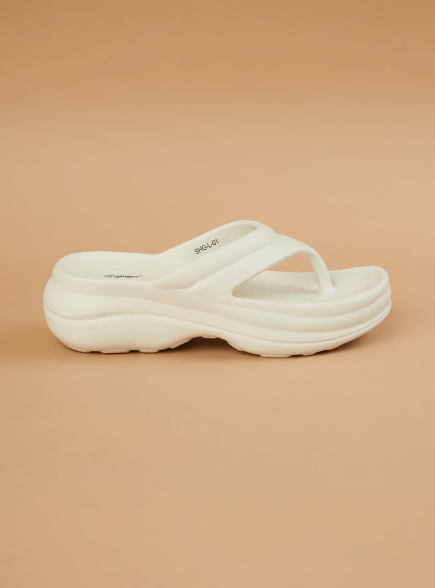 GINGER Textured Platform Flip-Flops