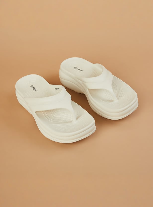 GINGER Textured Platform Flip-Flops