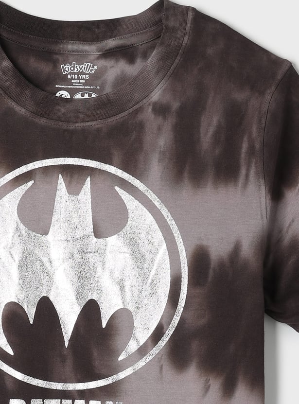 KIDSVILLE Boys Metallic Batman Print T-shirt