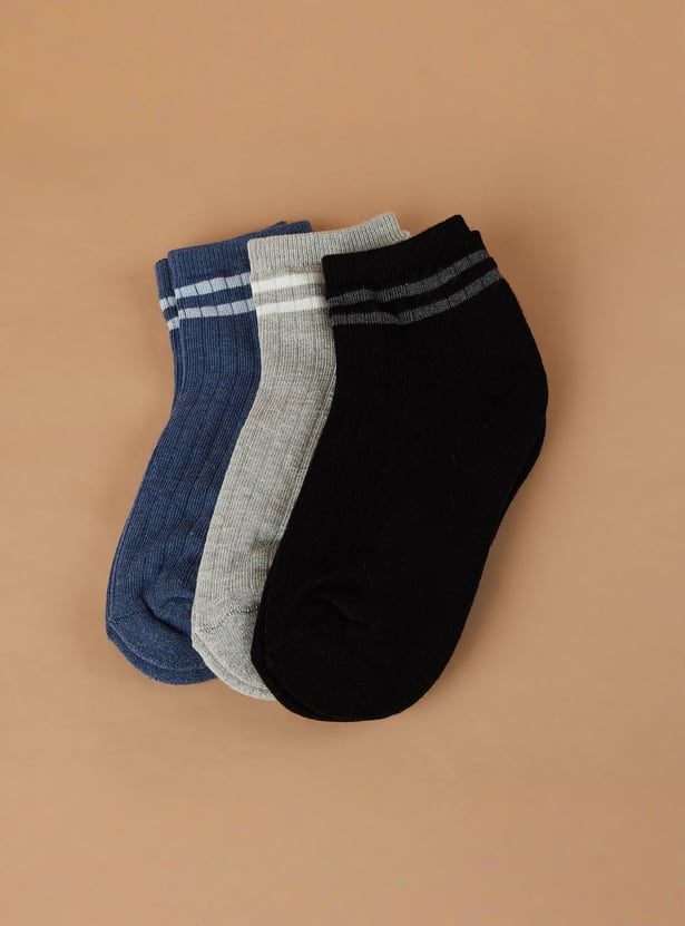 FAME FOREVER Boys Ankle-Length Socks - Pack of 3