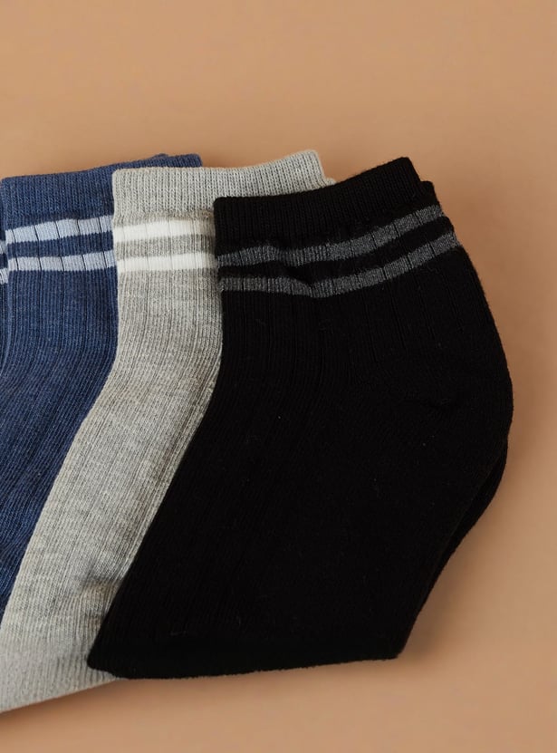 FAME FOREVER Boys Ankle-Length Socks - Pack of 3