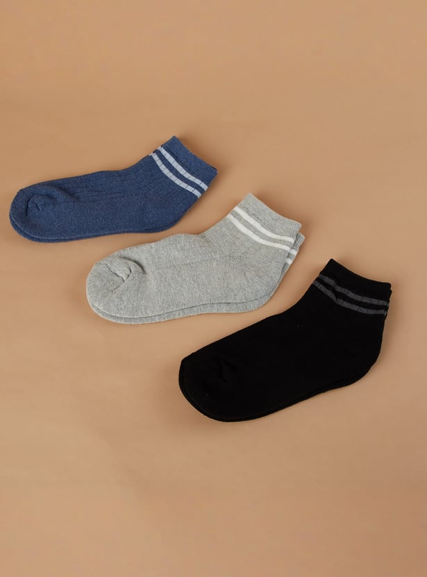 FAME FOREVER Boys Ankle-Length Socks - Pack of 3