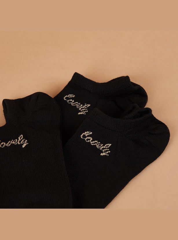 GINGER Embroidered No Show Socks - Pack of 3