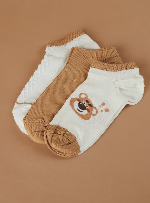GINGER Assorted Ankle-Length Socks - Pack of 3