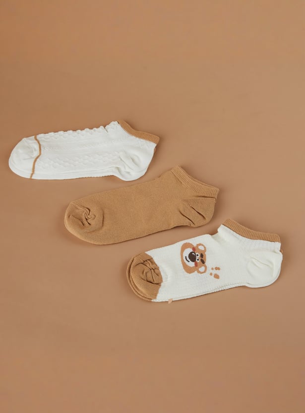 GINGER Assorted Ankle-Length Socks - Pack of 3