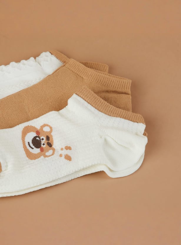 GINGER Assorted Ankle-Length Socks - Pack of 3