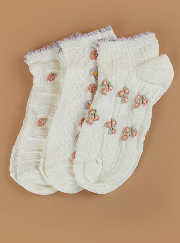 GINGER Knit No Show Socks - Pack of 3
