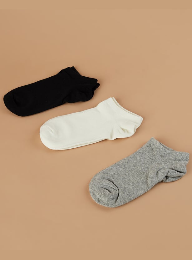 GINGER Solid Ankle Length Socks - Pack of 3
