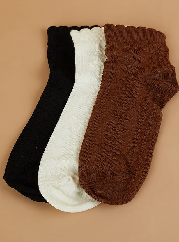GINGER Patterned Ankle Length Socks - Pack of 3