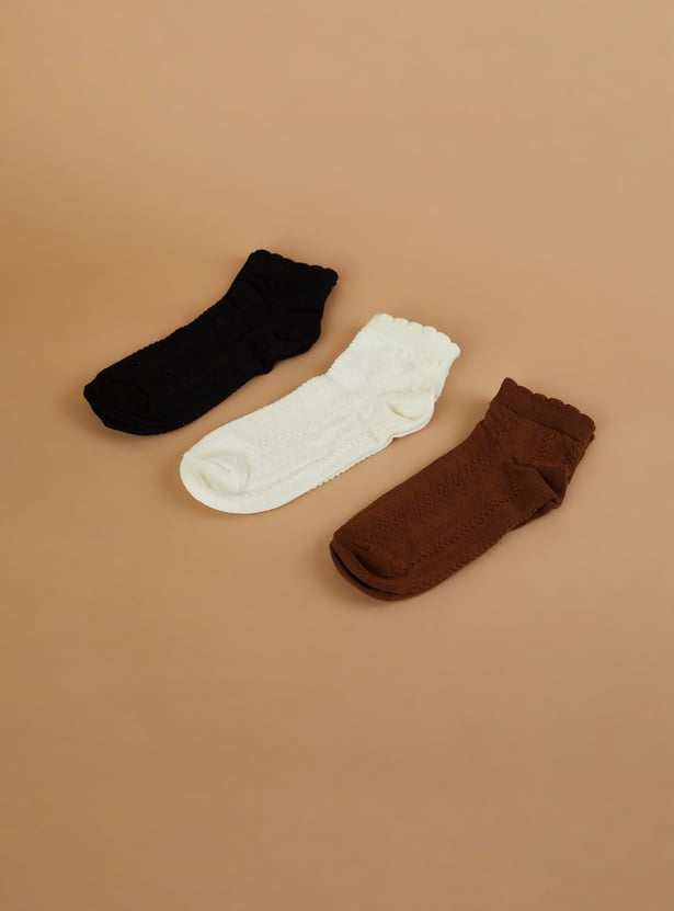 GINGER Patterned Ankle Length Socks - Pack of 3