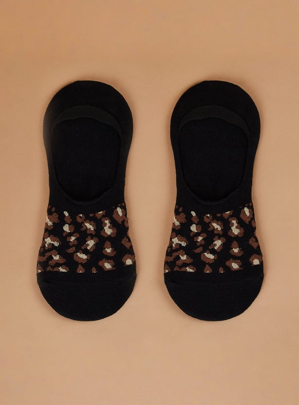 GINGER Animal Print No Show Socks - Pack of 3