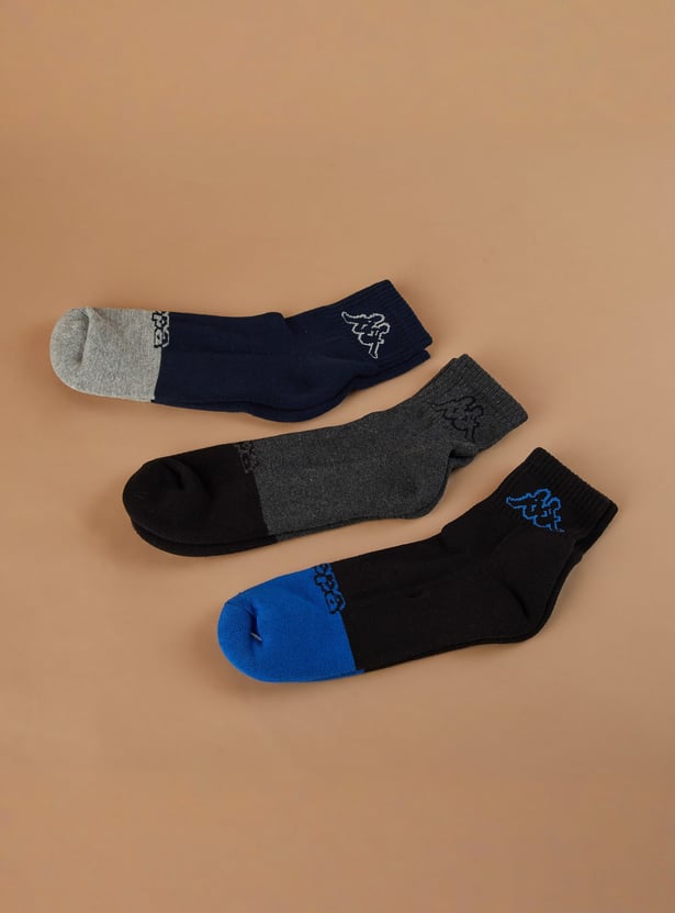 KAPPA Colourblocked Ankle-Length Socks - Pack of 3