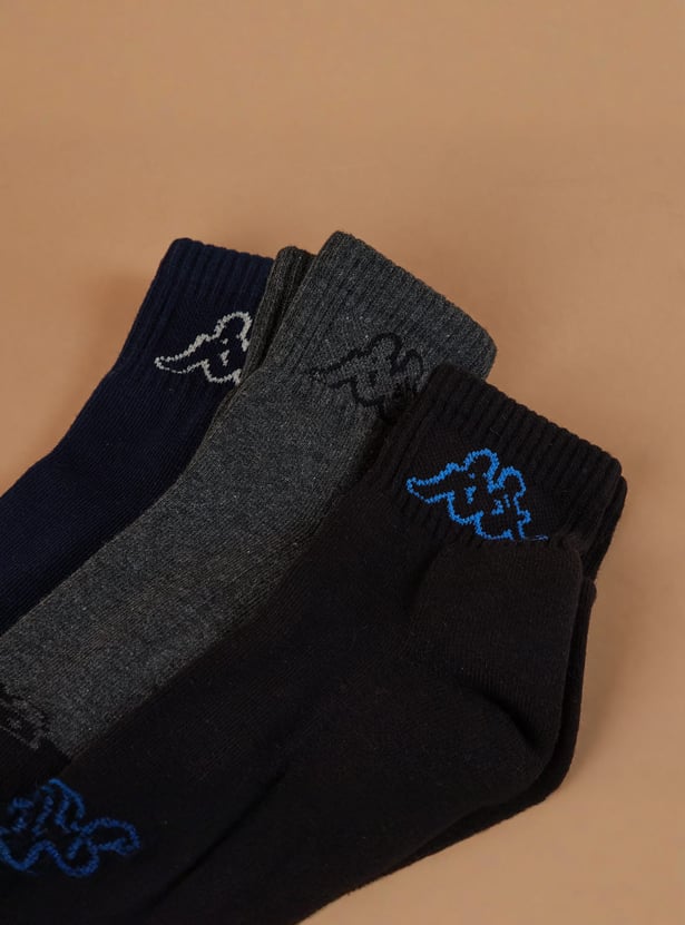 KAPPA Colourblocked Ankle-Length Socks - Pack of 3