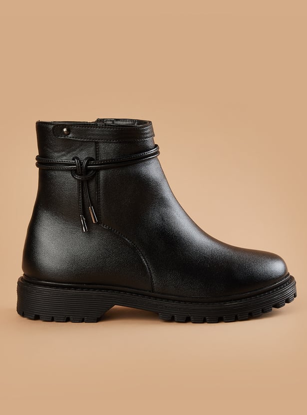 GINGER Ankle Boots with Lace Detail