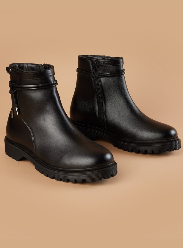 GINGER Ankle Boots with Lace Detail