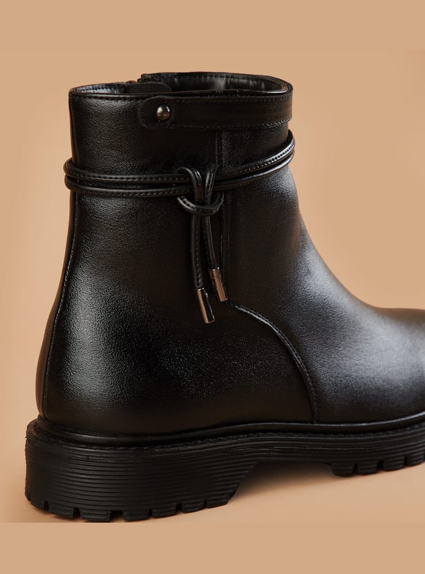 GINGER Ankle Boots with Lace Detail