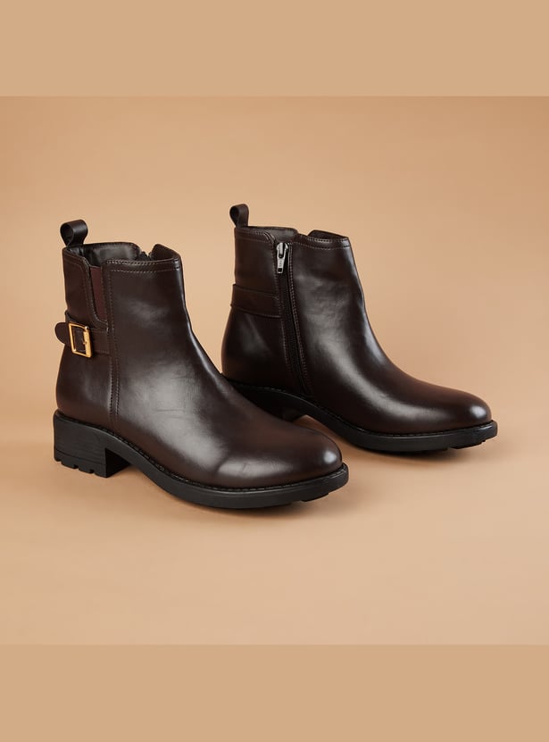 GINGER Ankle Boots with Buckle Strap