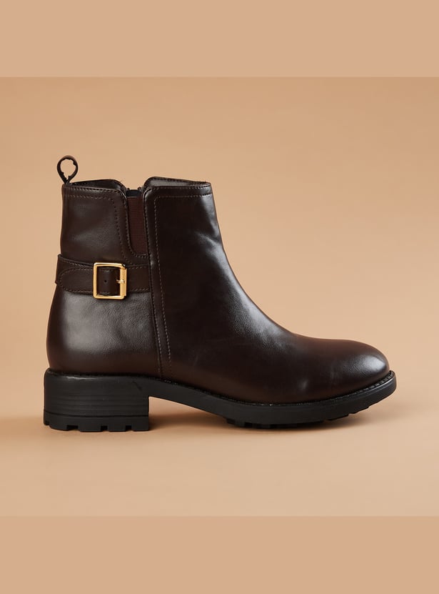 GINGER Ankle Boots with Buckle Strap