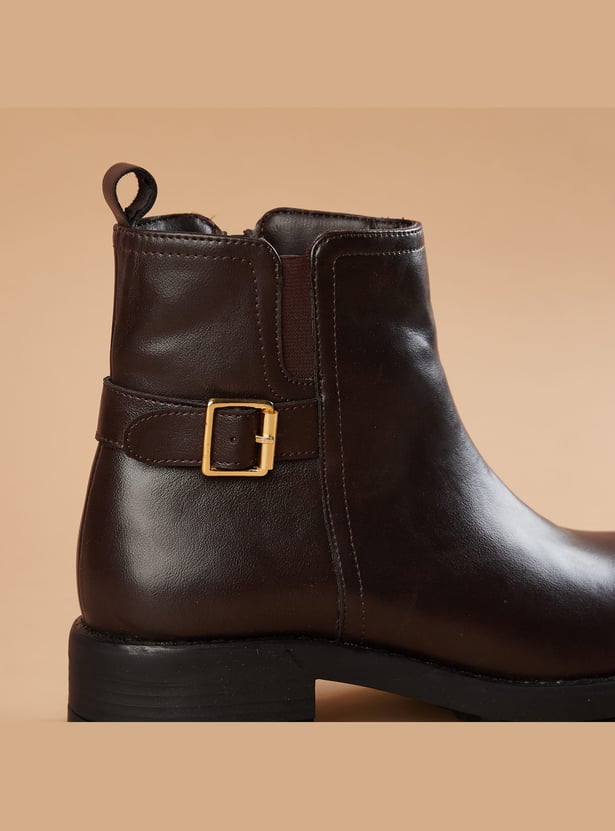 GINGER Ankle Boots with Buckle Strap