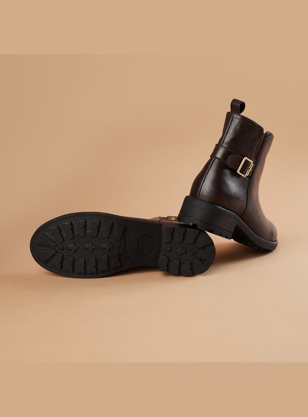GINGER Ankle Boots with Buckle Strap