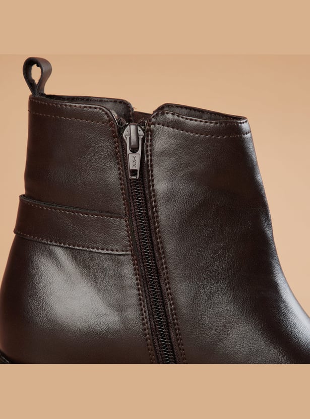 GINGER Ankle Boots with Buckle Strap