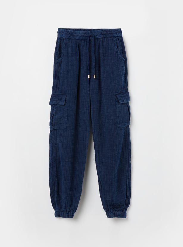 FAME FOREVER Textured Cargo Joggers