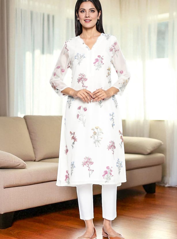 W Embroidered Straight Kurta