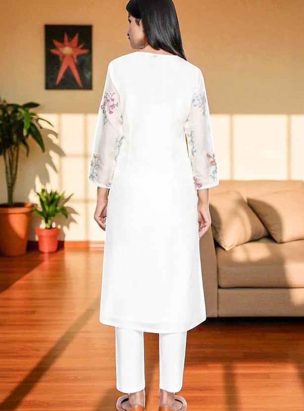 W Embroidered Straight Kurta