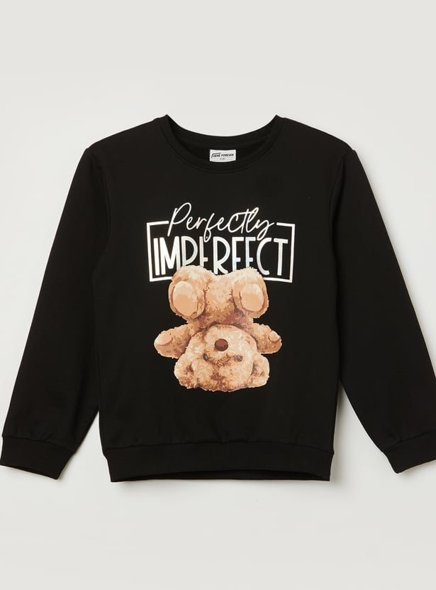FAME FOREVER Girls Graphic Print Sweatshirt
