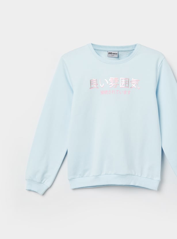 FAME FOREVER Girls Back Graphic Print Sweatshirt