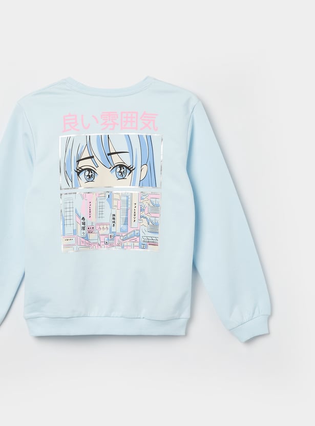 FAME FOREVER Girls Back Graphic Print Sweatshirt
