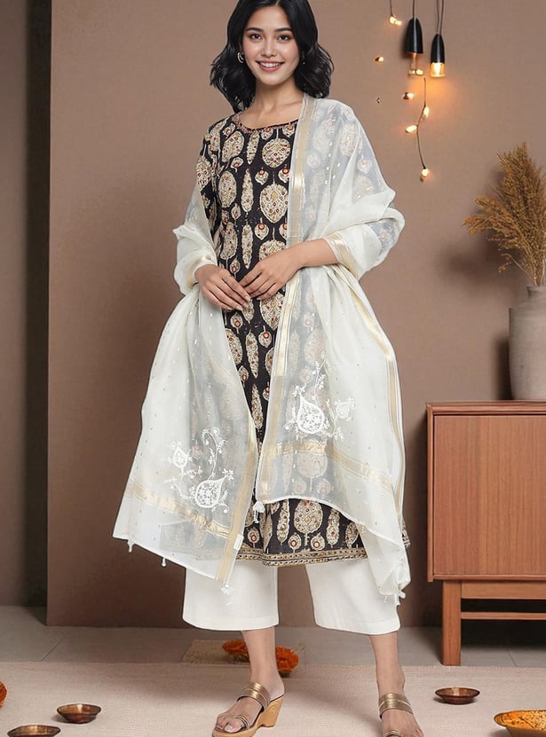 W Woven Design Dupatta